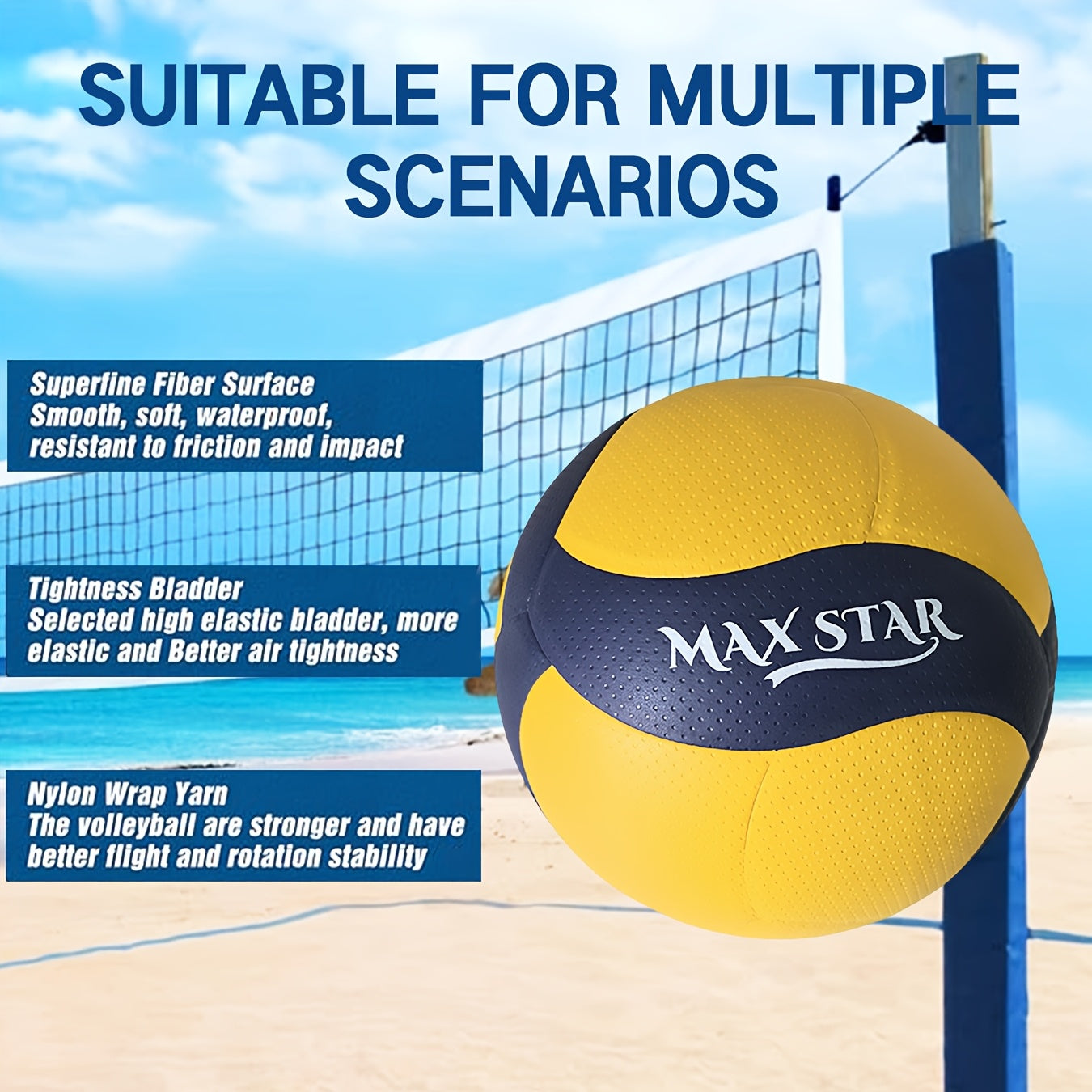 Super Fiber Volleyball for Adult Indoor Outdoor Ball